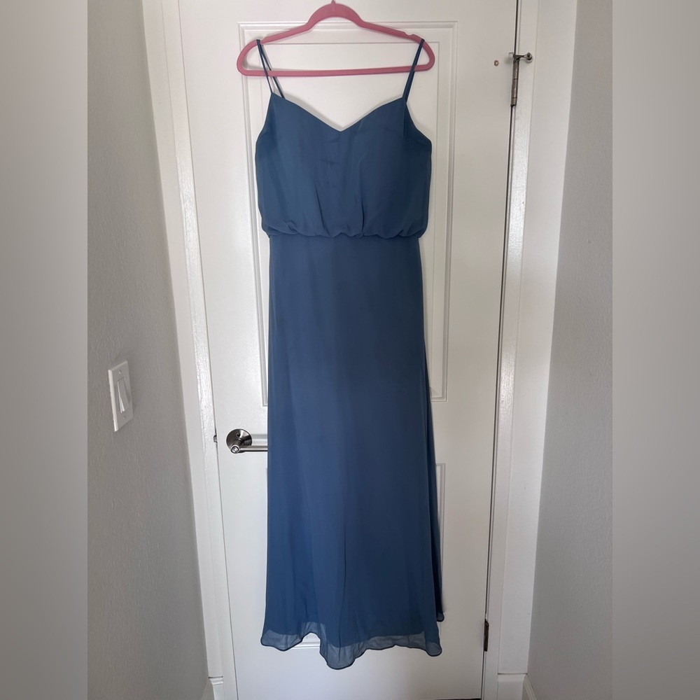 Bill Levkoff Blue Maxi Dress with Spaghetti Straps